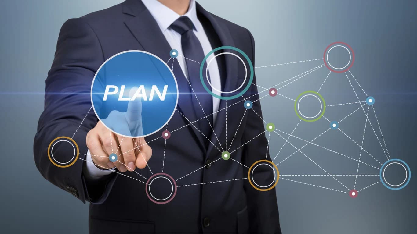 Investment planning interface with connected financial data points
